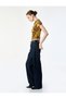 Women Green Floral Mandarin Collar Short Sleeves Top - 3