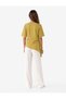 Women Khaki Plain Round Neck Short Sleeves Top - 4