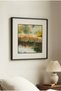 1 Piece Black Wooden Framed Watercolor Lake and Stream View Square Wooden Painting - Home, Business and Office Decoration Painting - 5
