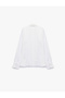 Women White Plain Collared Long Sleeves Shirt - 5
