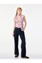 Women Pink Abstract Print V-Neck Sleeveless Top