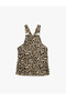 Baby Girls Brown Animal Print Square Neck Sleeveless Dress - 3