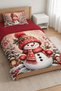Winter Magic Snowman Patterned Digital Printed Single Duvet Cover Set - Without Sheets - 2