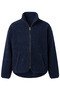 Navy Blue - Basic Zippered Jacket with Side Pockets Dark Blue