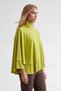 Women's Pistachio Green Turtleneck Soft Textured Poncho Look Stylish Blouse Alc-X14645 - 4