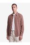 Men Red Checked Collared Long Sleeves Shirt - 2