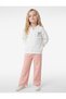 Baby Girls White Graphic Print Polo Collar Long Sleeves Sweatshirt