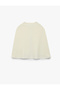 Girls Cream Plain Round Neck Sleeveless Cardigan Cape - 4