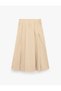 Women Beige Pleated Skirt - 5