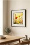 1 Piece Black Wooden Framed Colorful Wildflowers Square Wooden Painting - Home, Business and Office Decoration Painting - 4