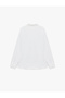 Women White Plain Collared Long Sleeves Shirt - 5
