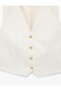 Beige Striped Women Vest - 5