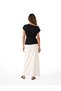 Women Black Plain One Shoulder Short Sleeves Top - 4