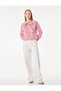 Women Red Checked Tie-Up Neck Long Sleeves Top