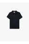 Boys Navy Textured Collared Short Sleeves Polo T-Shirt - 2