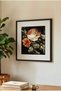 1 Piece Black Wooden Framed Minimalist Dark Theme Still Life Rose Square Wooden Painting - Home, Business and Office Decoration Painting - 3
