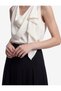Women White Plain Cowl Neck Sleeveless Top - 4