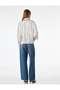 Women White Polka Dot Peter Pan Collar Long Sleeves Top - 4