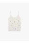Women White Graphic Print V-Neck Sleeveless Tank Top - 5