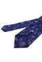 Navy Blue Purple Floral Pattern Classic Tie with Handkerchief Kk14084 - 3