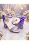 Purple Girls' Glittery Heeled Shoes - 4