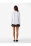Women White Plain Collared Long Sleeves Shirt - 4