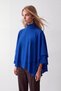 Women's Saks Turtleneck Soft Textured Poncho Look Stylish Blouse Alc-X14645 - 3