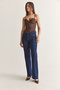 Women's Navy Blue High-Waisted Straight-Leg Jeans 60286779