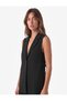 Black Plain Women Vest - 2