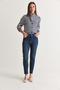 Women's Dark Blue High-Waisted Slim-Fit Jeans 60286778 - 3
