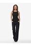 Women Black Plain Round Neck Sleeveless Top
