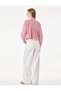 Women Red Checked Tie-Up Neck Long Sleeves Top - 4