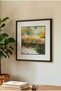 1 Piece Black Wooden Framed Watercolor Lake and Stream View Square Wooden Painting - Home, Business and Office Decoration Painting - 3