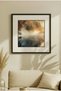 1 Piece Black Wooden Framed Modern Abstract Lake Scenery Themed Square Wooden Painting with Mat - Home, Business and Office Decoration Painting - 2