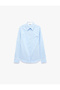 Women Blue Plain Collared Long Sleeves Shirt - 5