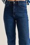 Women's Dark Blue High-Waisted Straight-Leg Jeans 60286779 - 6
