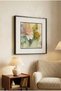 1 Piece Black Wooden Framed Soft Pastel Floral Patterned Square Wooden Painting - Home, Business and Office Decoration Painting