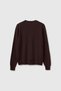 Women's brown 100% merino crew neck cardigan - 2