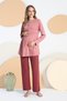 Women's Cotton Maternity Pajama Set with Front Half-Buttoned Robe - 2