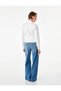 Women White Plain Collared Long Sleeves Shirt - 4