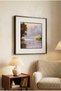 1 Piece Black Wooden Framed Modern Swan and Lake Reflections Themed Square Wooden Painting with Mat - Home, Business, and Office Decoration Painting