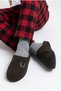 Men's Suede Textured House Slippers Closed Toe Open Back Soft Plush Winter Comfortable Slippers - 6