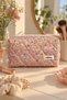 Powder Crisp Floral Pattern Makeup Bag – Zippered Cosmetic and Personal Care Bag