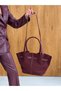 Women's Suede Leather Trendy Stylish Hand and Shoulder Bag with Magnet Closure and Lock Detail (Width: 40 cm - Length: 26 cm - Width: 14 cm) - 7