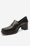 Kellys Brown Skin Genuine Leather Women's Heeled Loafer Shoes - 8