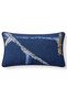Leaf Navy Blue Embroidered Throw Pillow Cover - 2