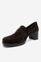 Kellys Brown Suede Genuine Leather Women's Heeled Loafer Shoes - 8
