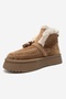 Sandy Tan Suede Genuine Leather Women's Boots with Fur and Tassels - 8