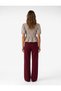 Women Burgundy Plain Trousers - 3