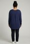 Trend42Plus Large Size Crew Neck Long Sleeve Navy Blue Blouse - 4